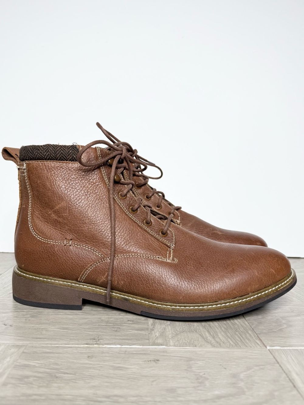 Dr. Scholl’s Chief Brown Leather Men’s Lace Up Boot 13M